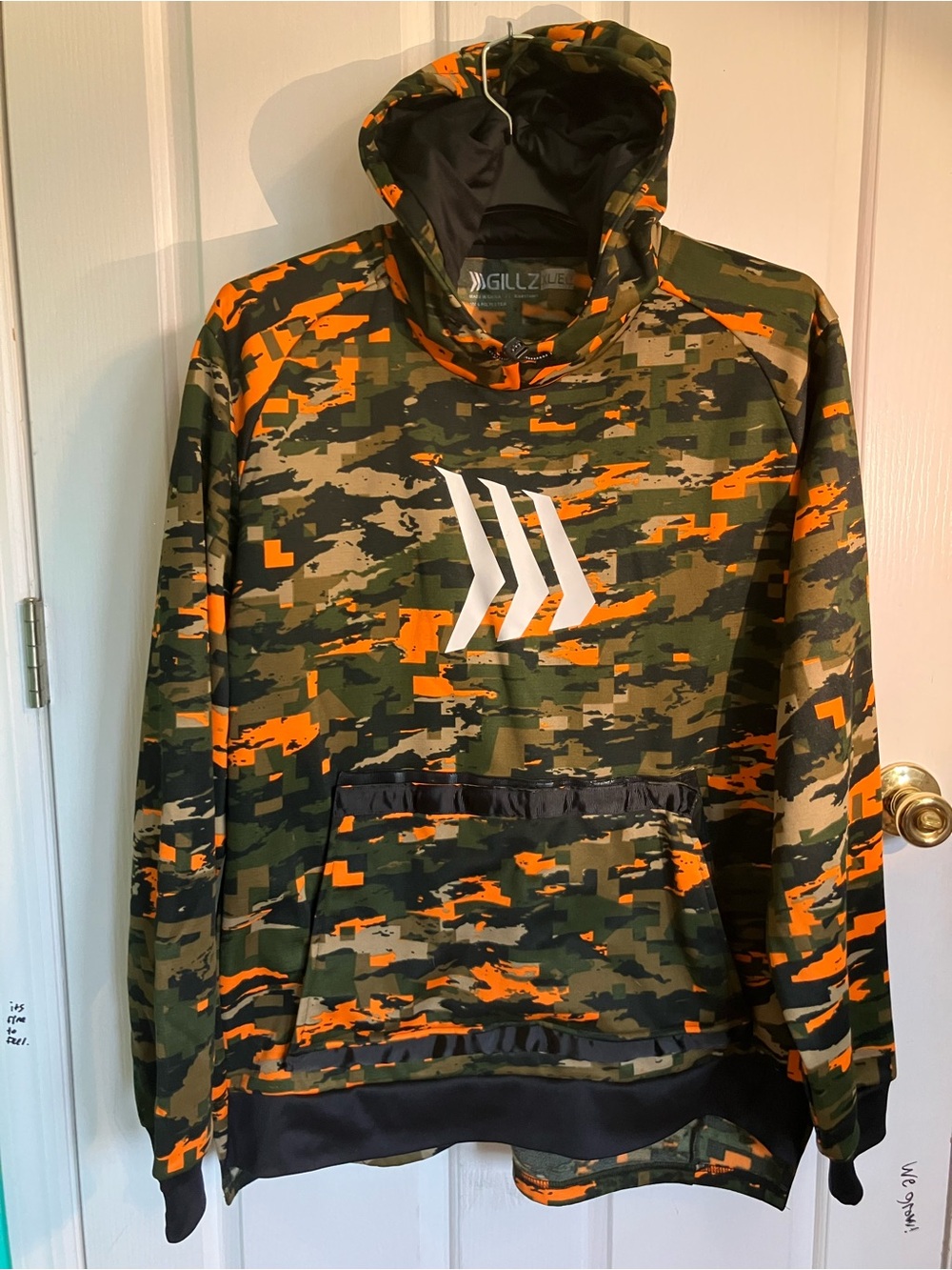 Gill Camo Hooded Pullover Jacket - Orange/Green
